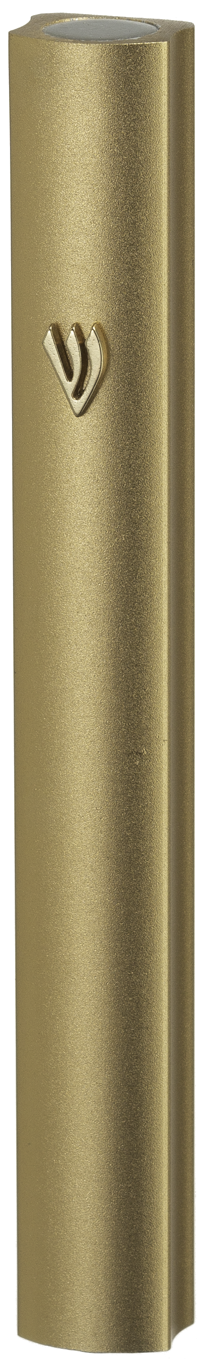 Aluminum Mezuzah With Metal Shin 15 Cm- Gold