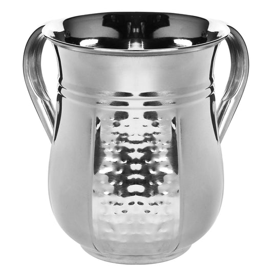 Stainless Steel Washing Cup Hammered And Shinny on Base 6"