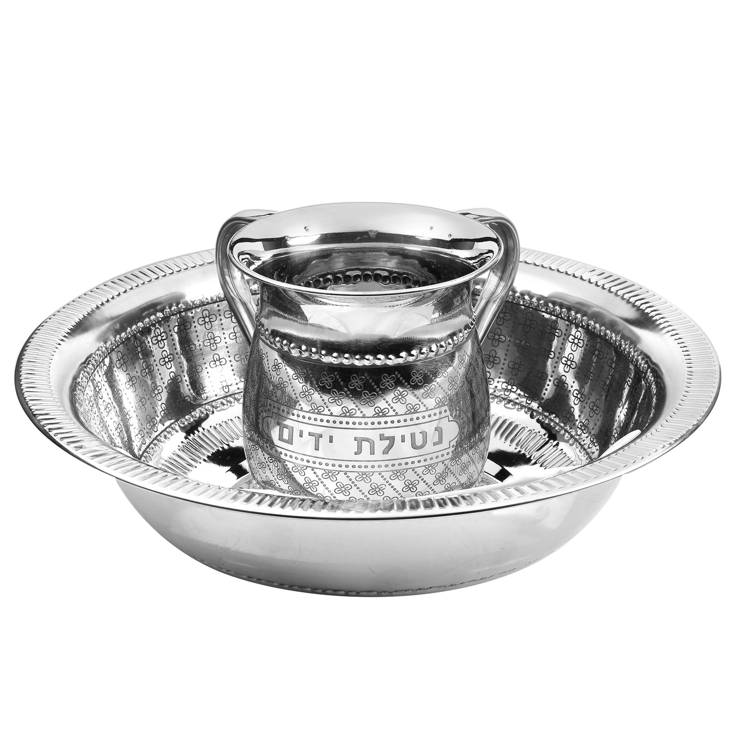 EXTRA LARGE 6" washing Cup Stainless Steel Flower Design