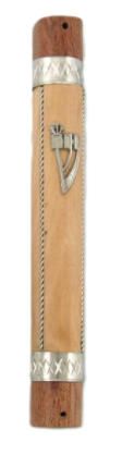 W Metal Stripe Mezuzah 2 Color 12 Cm