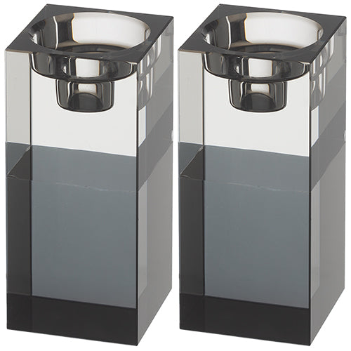 Pair of Crystal Elegant Candlesticks 10.5 cm