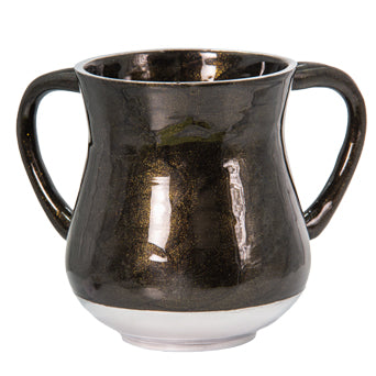 Aluminum Washing Cup 13 cm with Sparkling Dark Green & Black