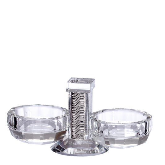 Crystal And Silver Double Salt Holder