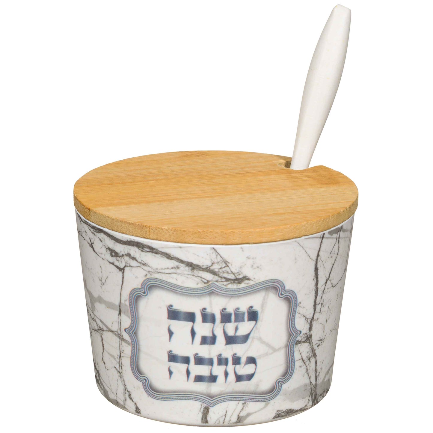 Bamboo Honey Dish "Shana Tovah" silver- 6.5 Cm