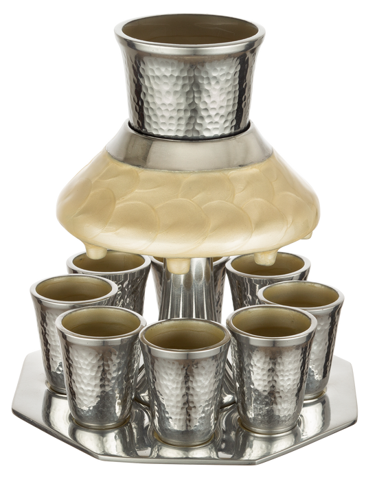 Aluminum Wine Divider With 8 Small Cups 21 Cm - Pearl