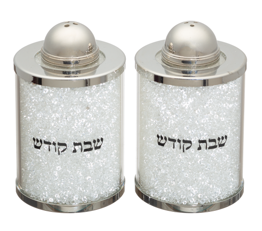 Crystal Salt & Pepper Set 2" With White Stones