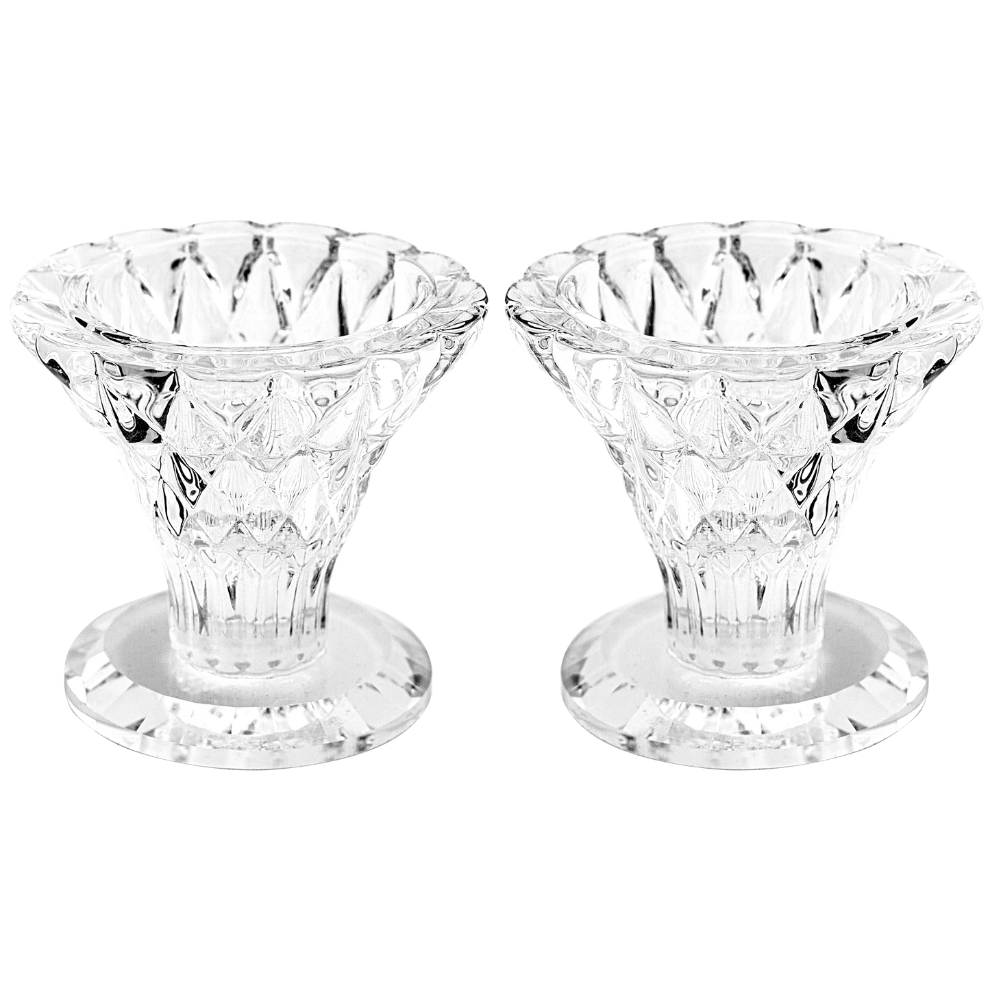 A Pair Of An Elegant Crystal Candlesticks 3 Cm