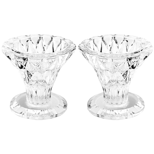 A Pair Of An Elegant Crystal Candlesticks 3 Cm