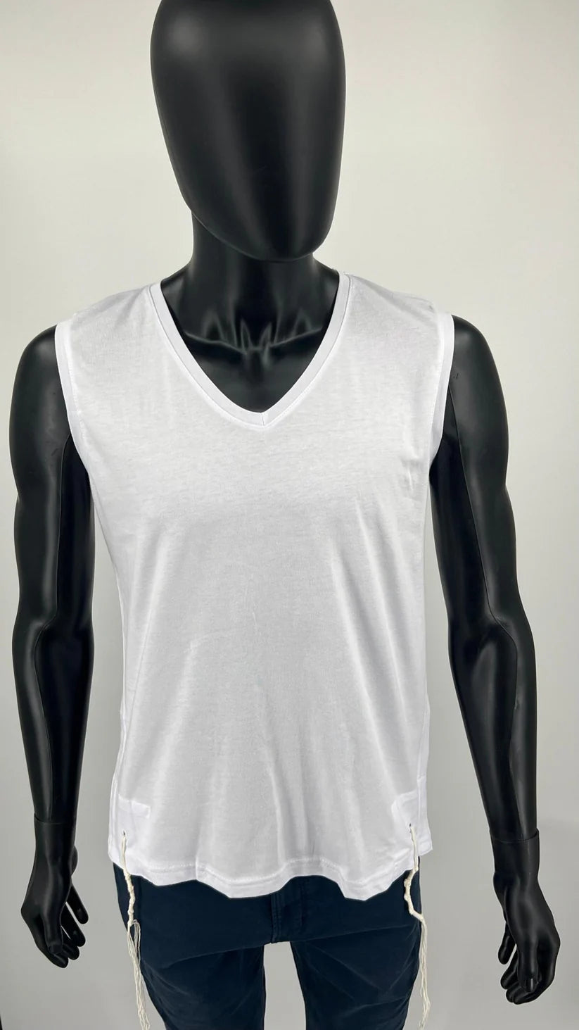 Adult Cotton Tzitzit T‑Shirt Vest | Ashkenazi, Sephardi & Chabad Options