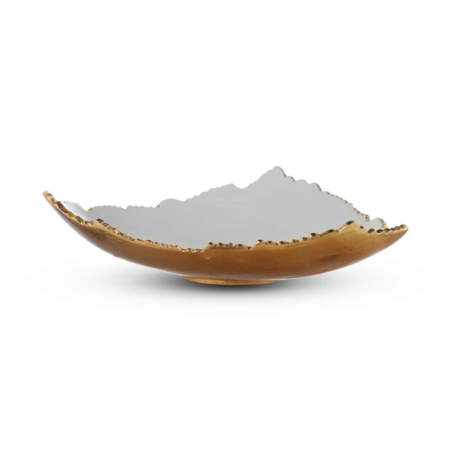 Bowl ivory Enameled with Gold 12"