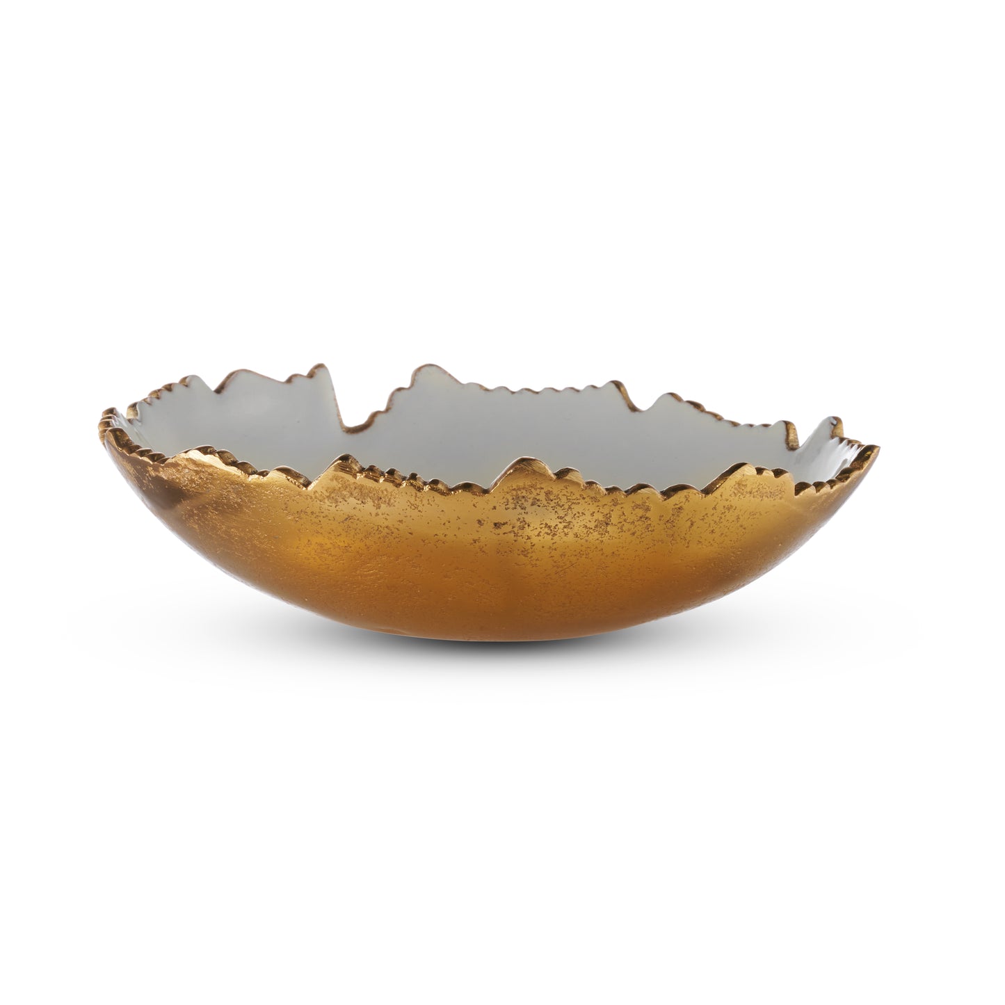 Bowl ivory Enameled with Gold 9"