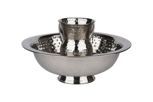 Washing cup and Bowl With Base Set Stainless Steel Hammered