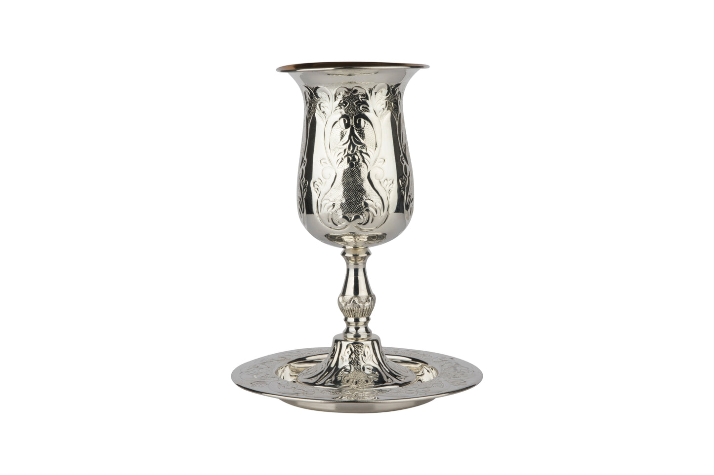 Silver Kos Eliyahu With Tray 925 Sc Cup 9"Tray 7"