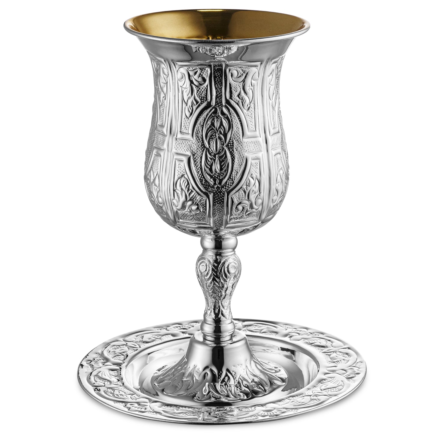 Silver Kos Eliyahu With Tray 925 Sc Cup 9"Tray 7"