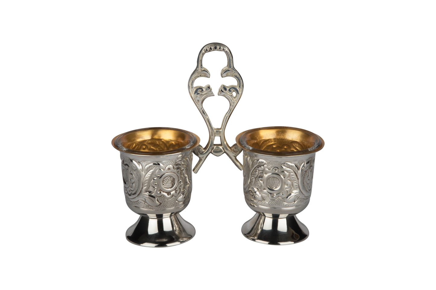 925 Silver Sc Double Salt Holder 6x6"