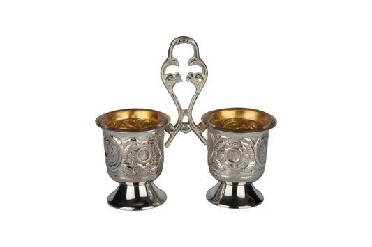 925 Silver Sc Double Salt Holder 6x6"