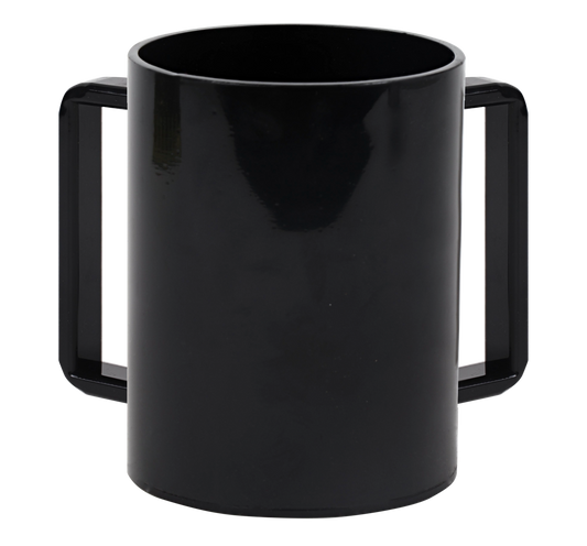 Acrylic Washing Cup Black W Black Handles 5"