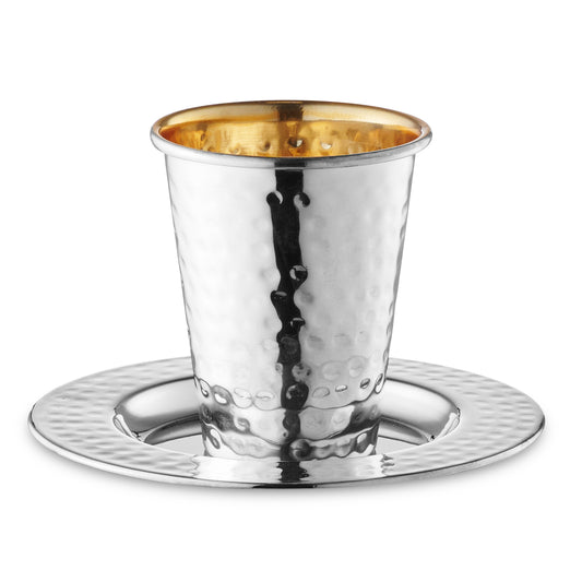 Kiddush Cup Set Hammered 925 SC 3" ( 140 ml 4.7 oz)