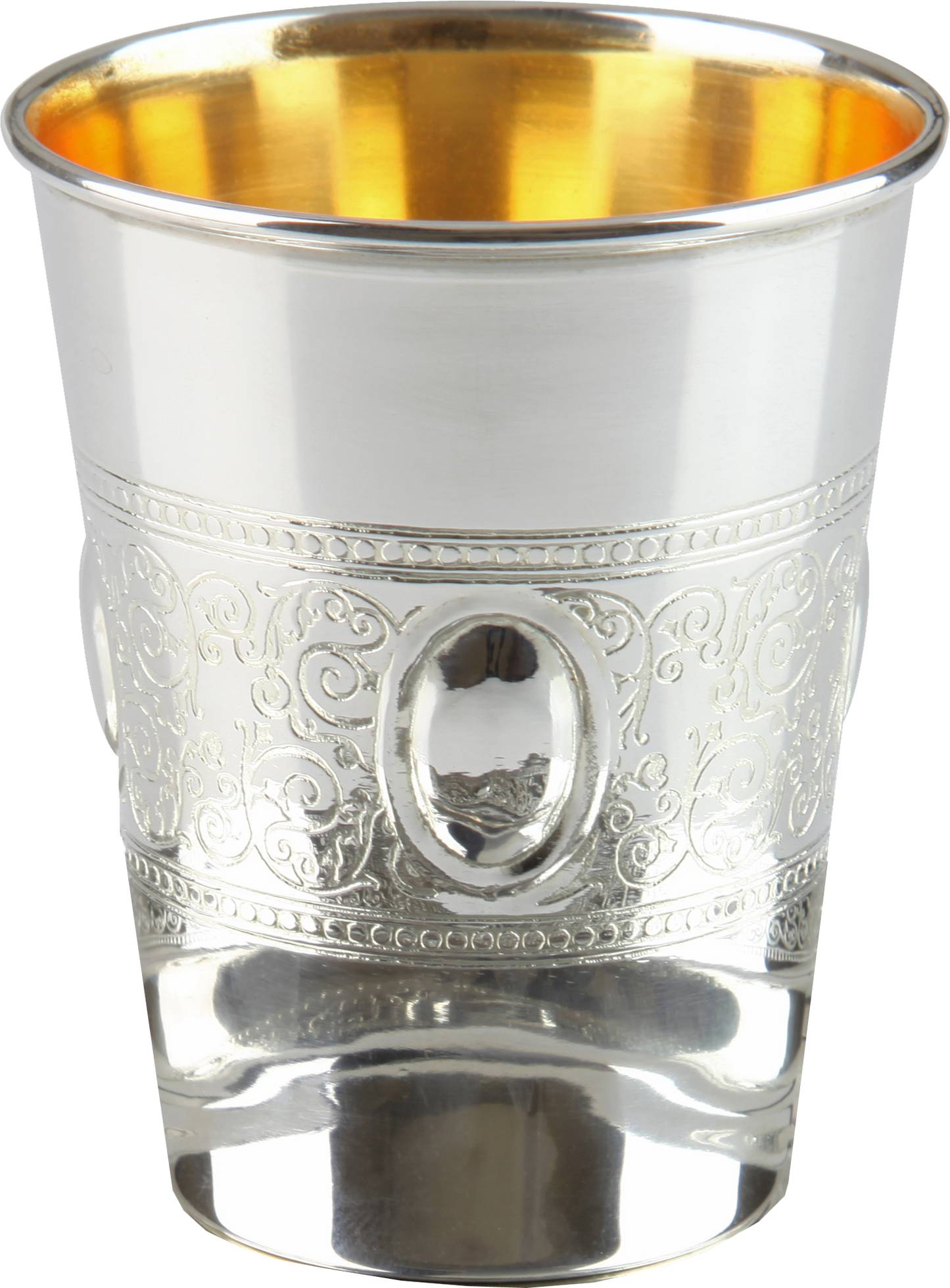 Kiddush Cup Eye Belt Design 925 Sterling Silver Coated. 3" ( 140 ml 4.7 oz)