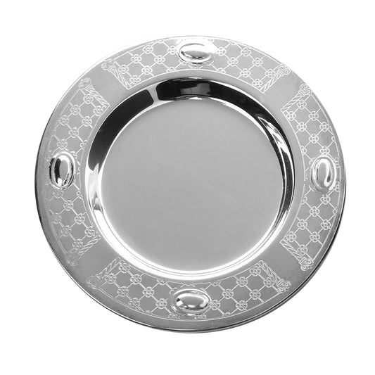 Tray for Kiddush Cup XP Flower Design 925 Silver Coated 3"