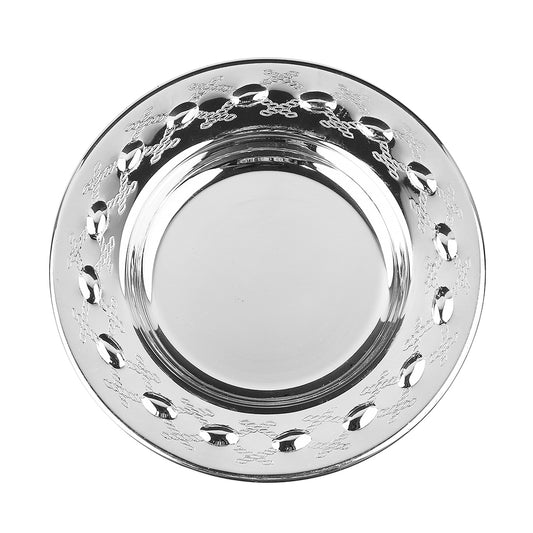 Tray For Mini Kiddush Cup  925 Silver Coated  XP Design 4"