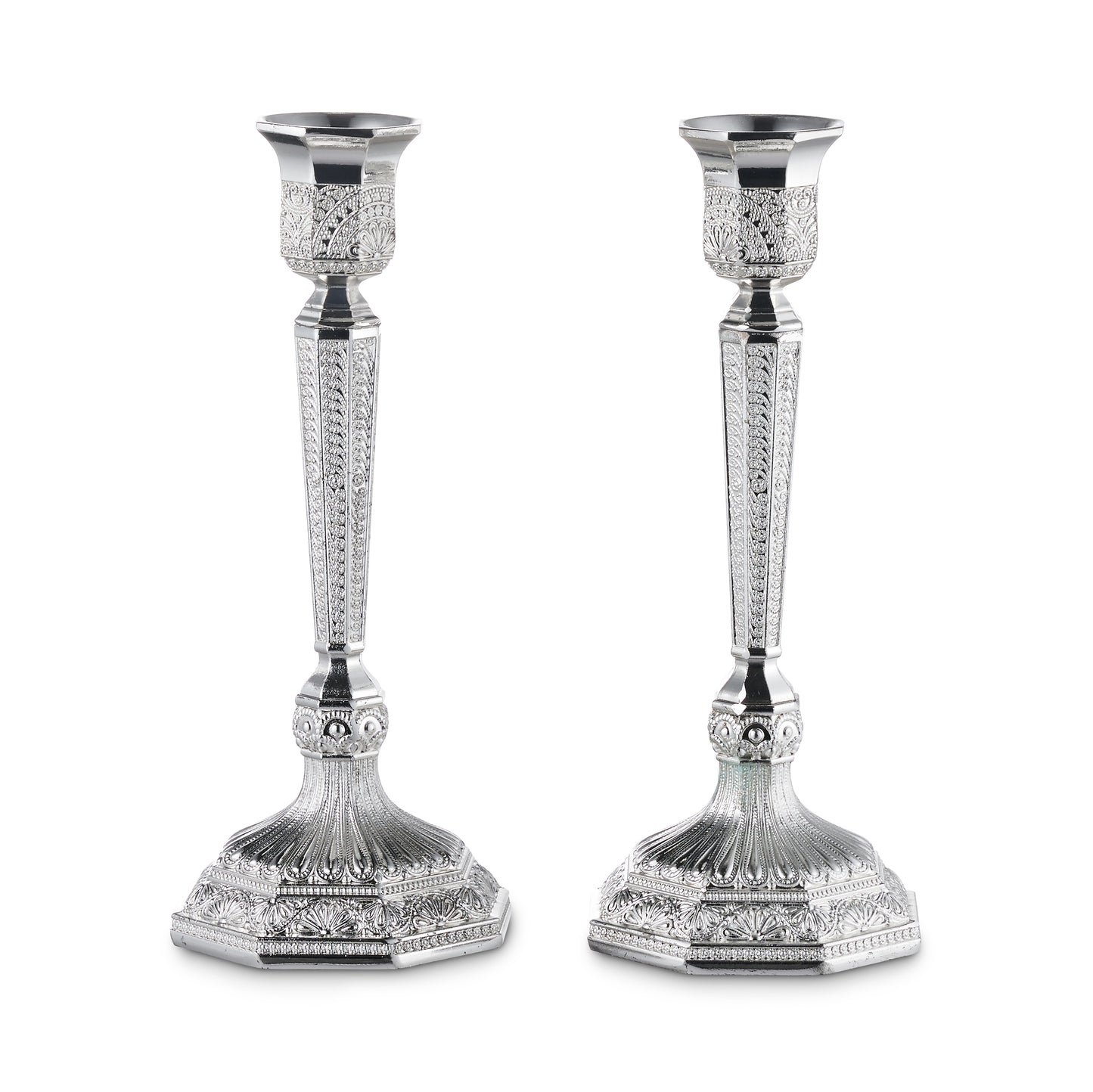 Candle Holder Filigree Silver Plated 7.5"