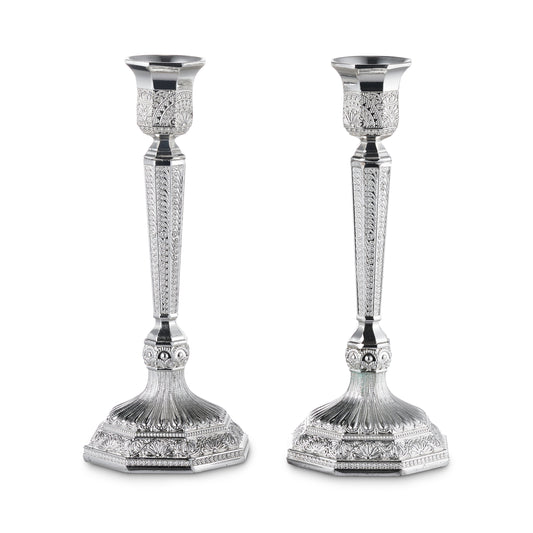 Candle Holder Filigree Silver Plated 7.5"