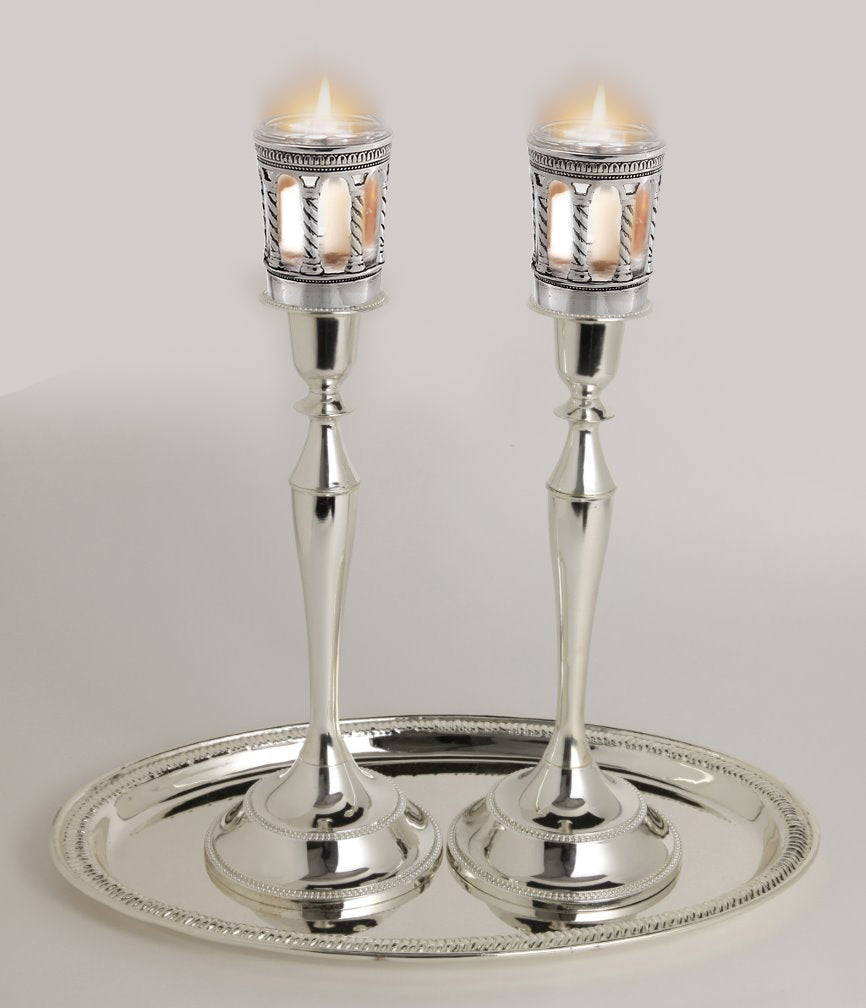 Safety Candle Sticks With Neronim Holder Attached 13.5"