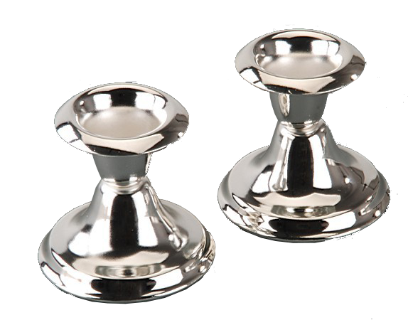 Set Mini Silver Plated Candlesticks 2.5"