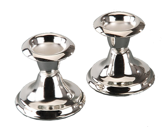 Set Mini Silver Plated Candlesticks 2.5"