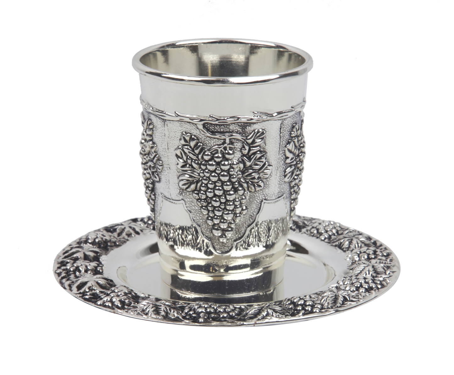 Nickel Plated Kiddush Cup Set 3.5"