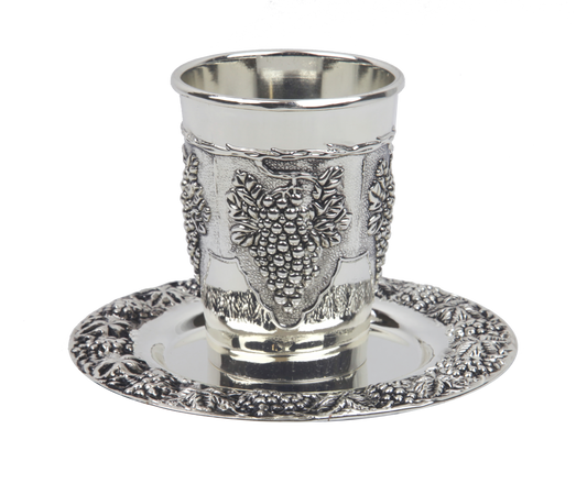 Nickel Plated Kiddush Cup Set 3.5"