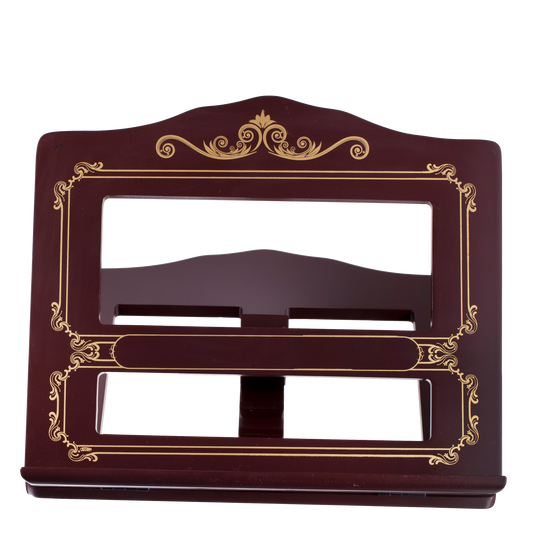 Wooden Book Stand With Gold Design 13.5 x11.5 "