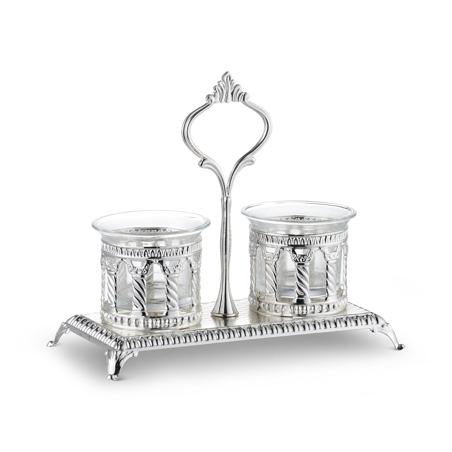 Salt & Pepper Holder Royal Palace Design Silver plated Double