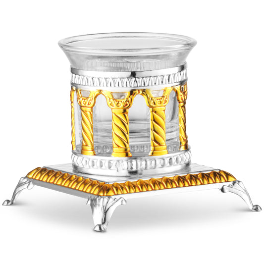Salt Holder Royal Palace Design Silver & Gold plated Single