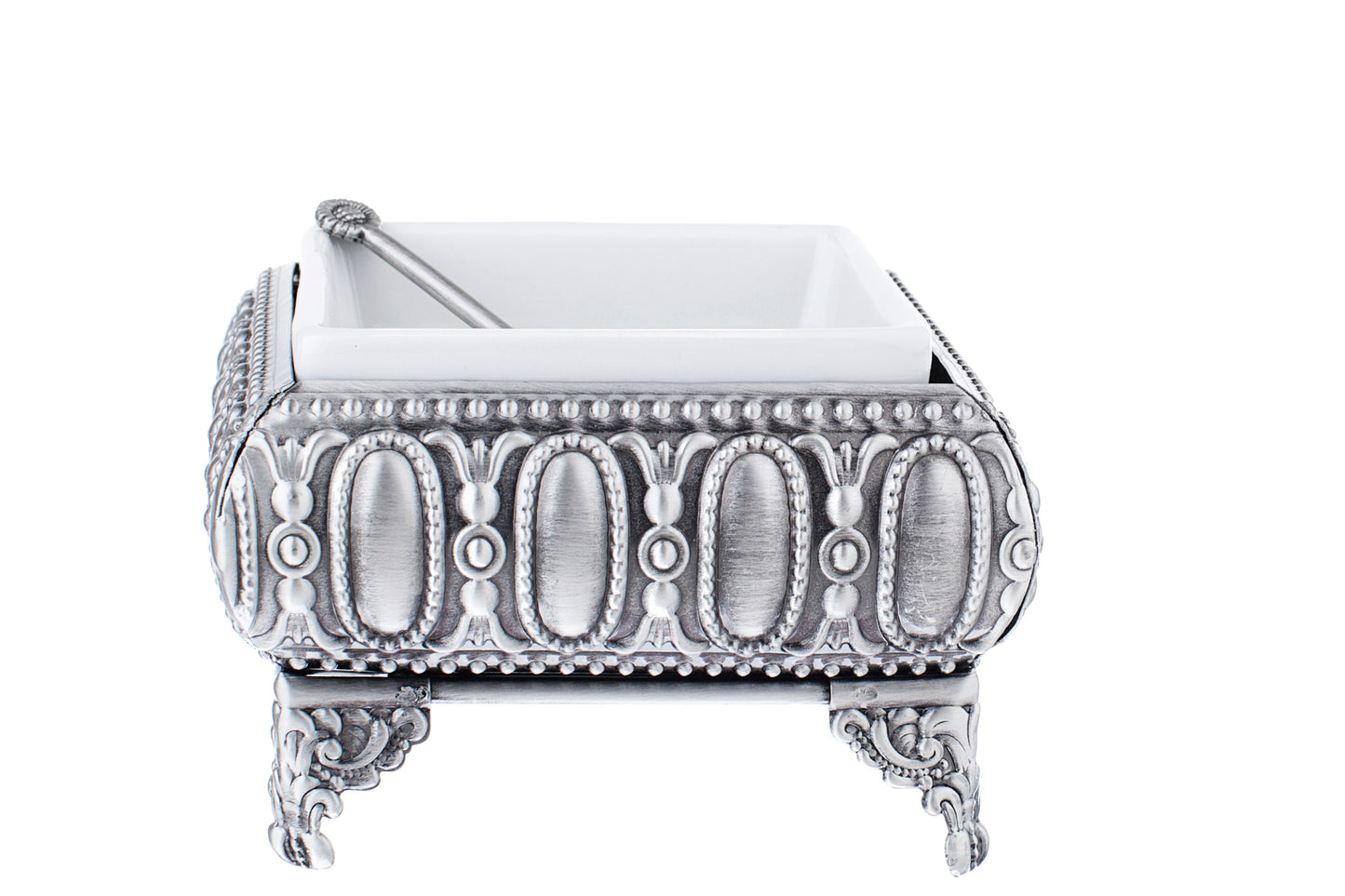 Pewter Dish Oval Design 5X5"