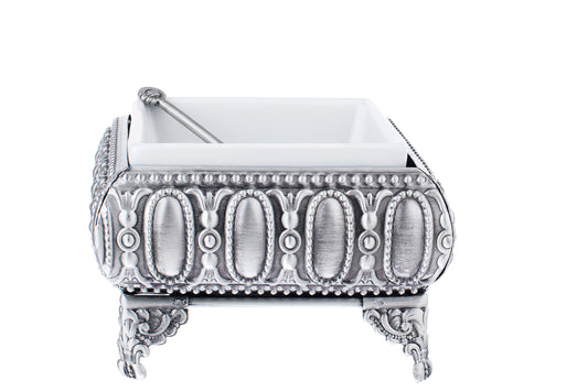 Pewter Dish Oval Design 5X5"