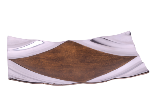 Aluminum Dish with gold 12.5x8 "