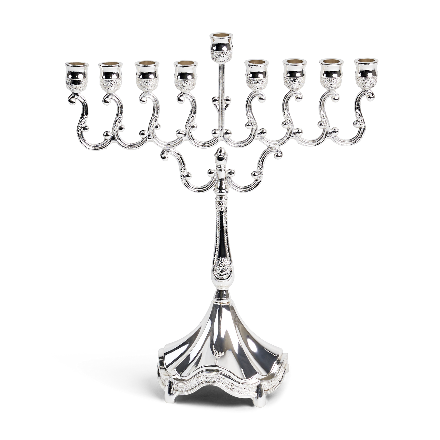 Silver Plated Candle Menorah Lacquered 8.5 "