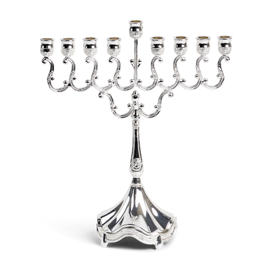 Silver Plated Candle Menorah Lacquered 8.5 "