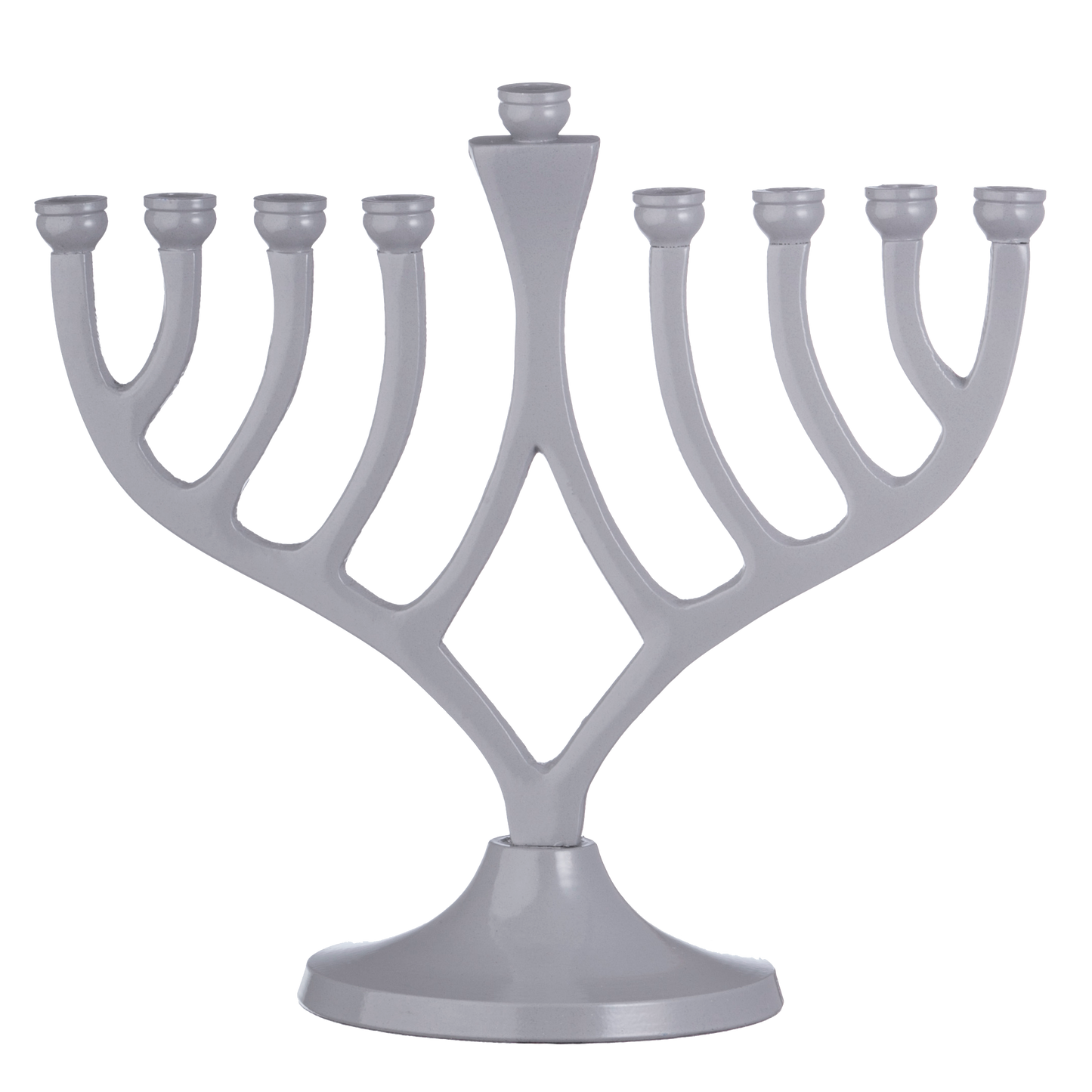 Classic Candle Menorah Grey 7"