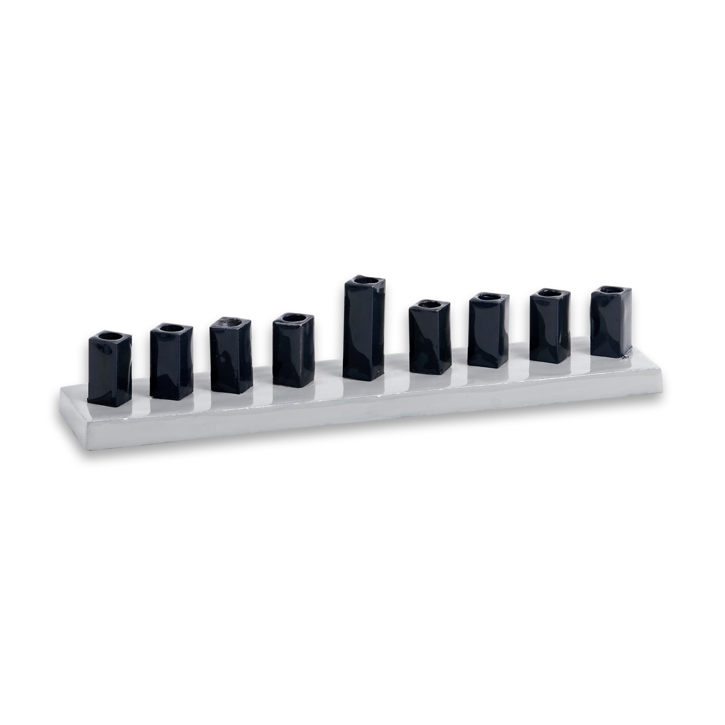 Strip Menorah Enamel Finish Gray 9/14 x 2 x 2"
