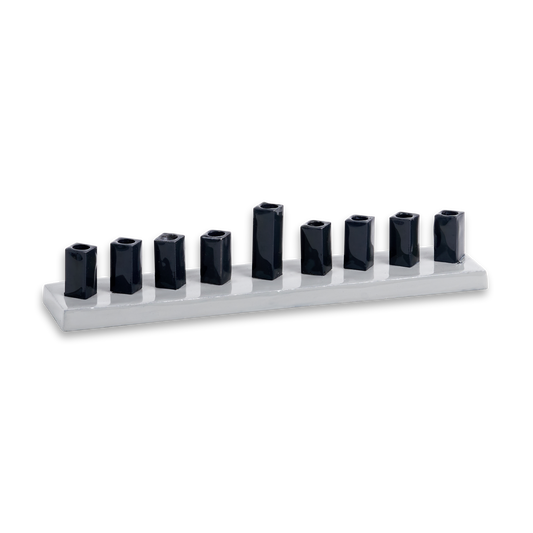 Strip Menorah Enamel Finish Gray 9/14 x 2 x 2"