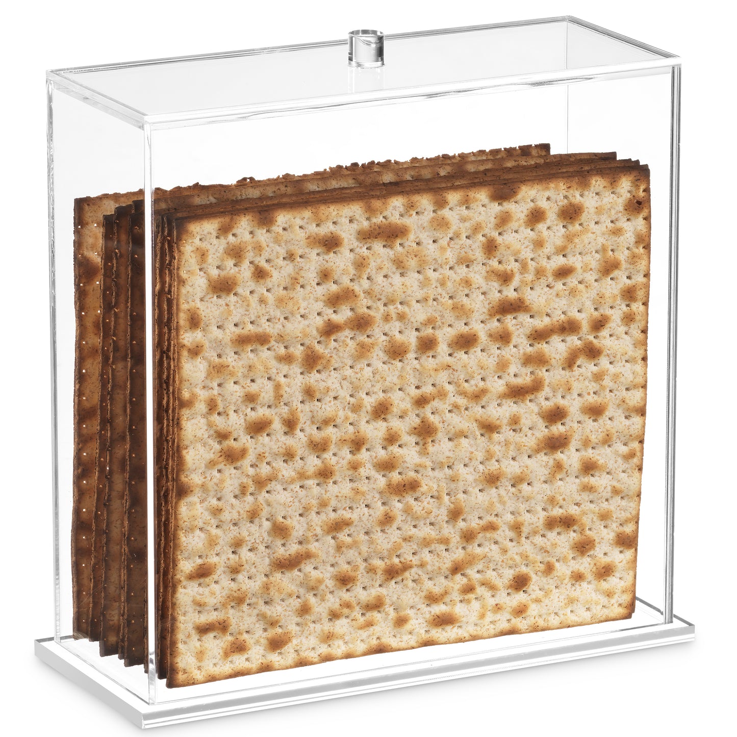 Acrylic Square Matzah Box Holder 8x8x3"..