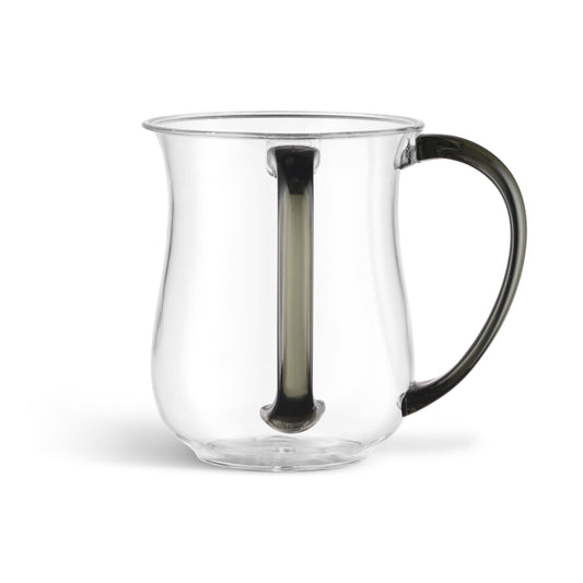 Acrylic Wash Cup Clear With Grey Handle
