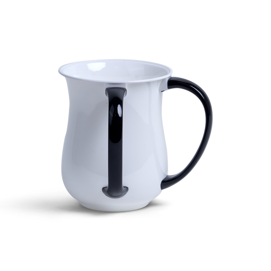 Acrylic Wash Cup Pearl With Black Handles 5"
