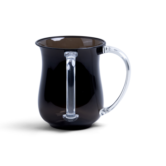 Acrylic Wash Cup black With Clear Handles 5"