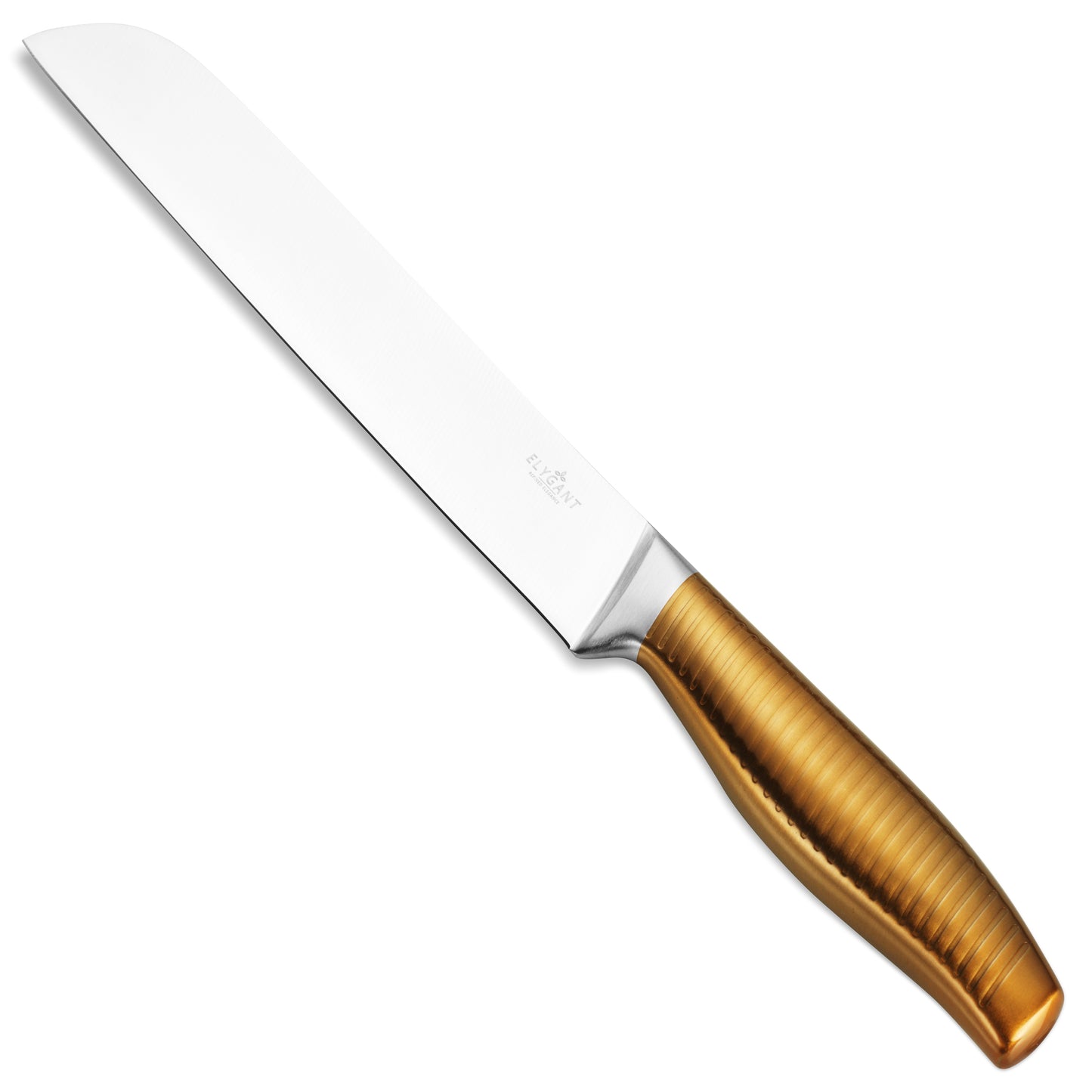 Swivel Striped Handle Knife Stainless Steel Gold Handle Non Serrated 13"