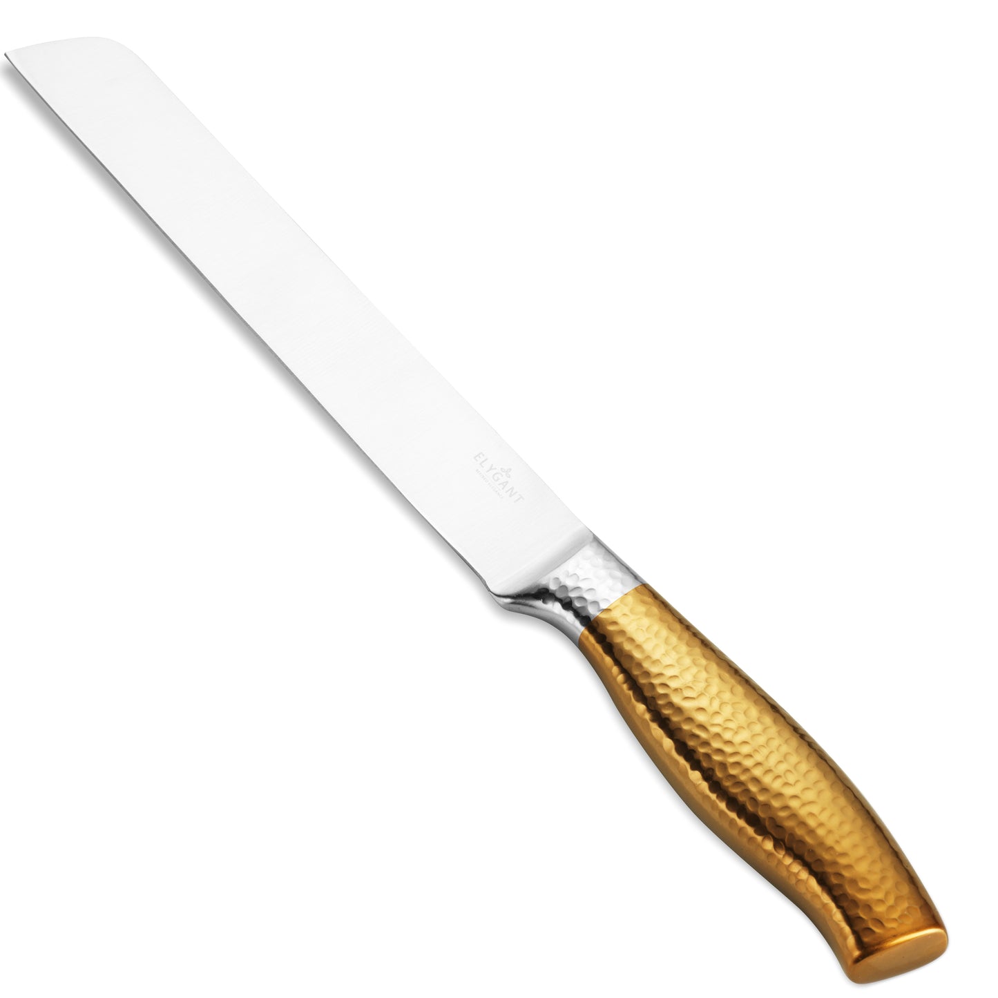 Swivel Hammered Knife Stainless Steel Gold Non Serrated 13"