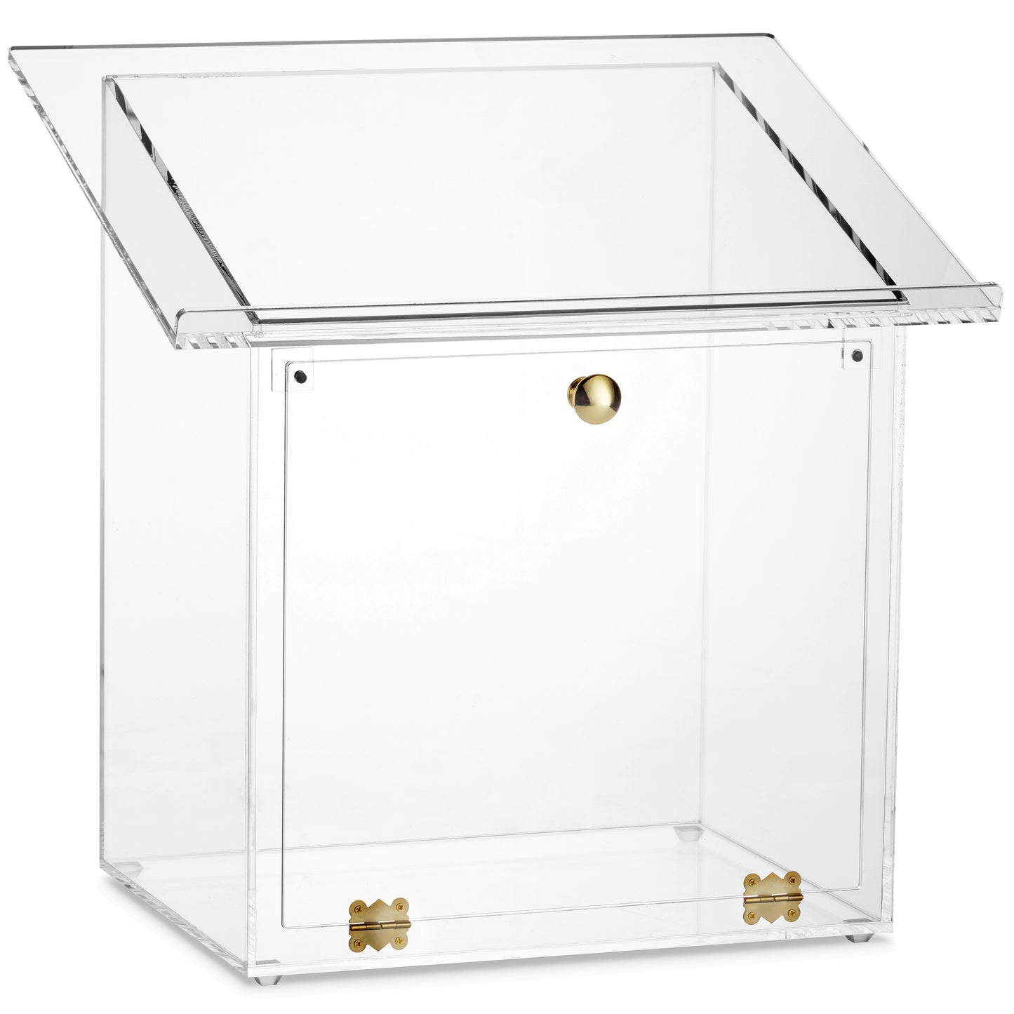 Acrylic Table Top Shtender With Door & Gold handle 15.5"Hx12" W x15 3/4"L